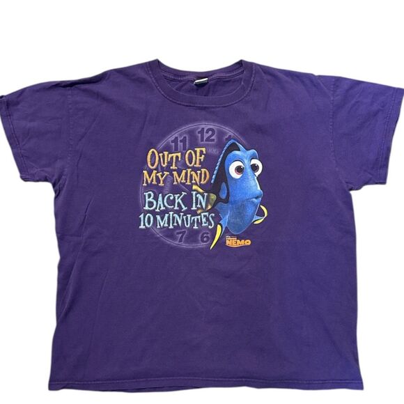Vintage Disney Pixar Finding Nemo Dory Shirt T-Shirt Purple Graphic Tee Y2K L/XL - Picture 1 of 7